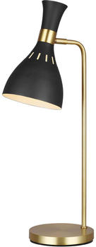 Elstead Lighting Joan Tischleuchte E27 Mitternachtsschwarz, brüniertes Messing