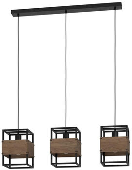 Eglo H&auml;ngelampe Evesham, Pendelleuchte Esstisch 3-flammig, Esszimmerlampe aus Ho