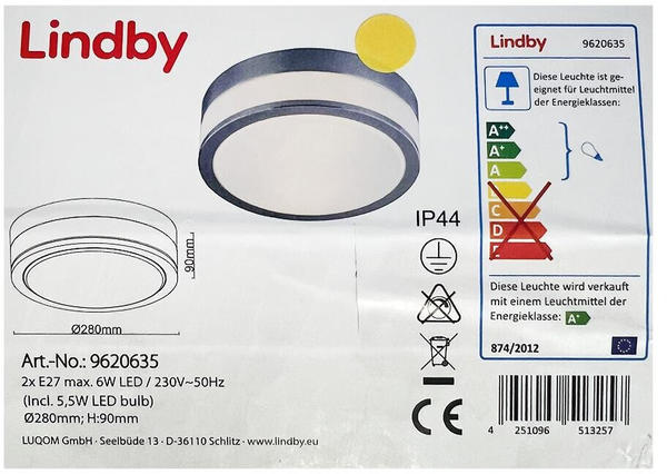 Lindby Badezimmer-Deckenleuchte FLAVI 2xE27/15W/230V IP44 glänzendes Chrom  Test TOP Angebote ab 74,90 € (August 2023)