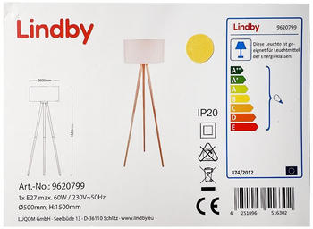Lindby Stehlampe CHARLIA 1xE27/60W/230V