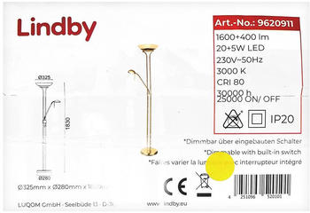 Lindby Dimmbare LED-Stehleuchte YVETA LED/20W/230V + LED/5W/230V