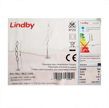 Lindby Dimmbare LED-Stehlampe AURON 2xLED/10W/230V