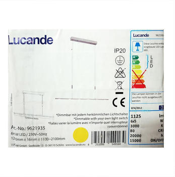 Lucande Dimmbare LED-Hängeleuchte an Schnur ARNIK 6xLED/5W/230V