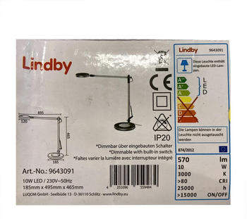 Lindby Dimmbare LED-Leuchte mit Touch-Steuerung RILANA LED/10W/230V