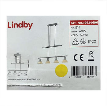 Lindby Hängeleuchte an Schnur DELIRA 4xE14/40W/230V Chrom mattiert