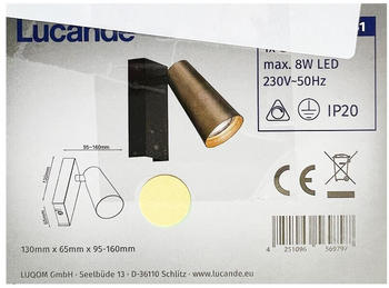 Lucande Wandleuchte ANGELINA 1xGU10/8W/230V