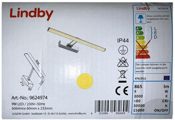 Lindby LED-Spiegelbeleuchtung f&uuml;r das Badezimmer SANYA LED/9W/230V IP44