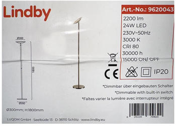 Lindby Dimmbare LED-Stehleuchte mit Touch-Funktion MALEA LED/24W/230V