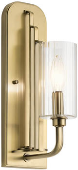 Elstead Lighting Kimrose Wandleuchte E14 Gebürstetes Naturmessing Klar geriffelt