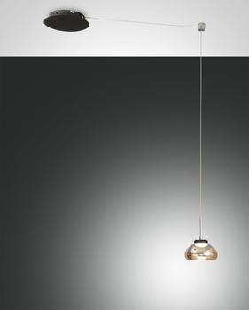 Fabas Luce LED Pendelleuchte Arabella Ø140mm 8W Warmweiß Bernstein verstellbar dimmbar
