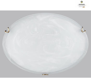 Hufnagel Leuchten Deckenleuchte RUN Ø 30cm E27 Alabaster-Glas weiß Messing-poliert