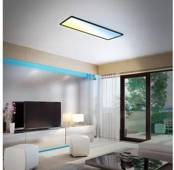 Briloner Ultraflaches CCT LED Panel, 29,3 cm, LED, 23 W, 3000 lm, schwarz