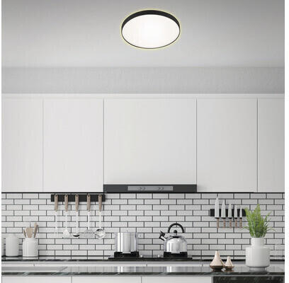 Briloner LED Deckenleuchte, Ø 28,5 cm, 12 W, Schwarz-Weiß
