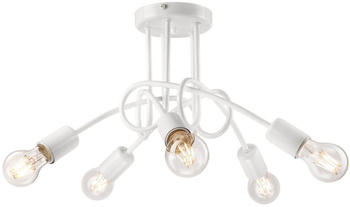 Bioledex geschwungene Deckenlampe 5x E27 weiß Metall