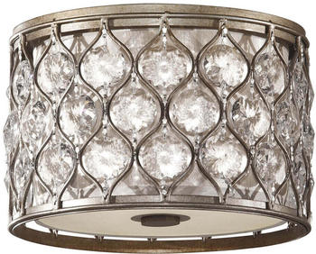 Elstead Lighting Lucia Deckenleuchte E27 2-fach 21cm Br&uuml;niertes Silber