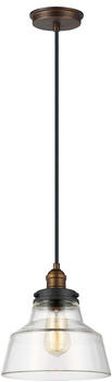 Elstead Lighting Baskin Hängeleuchte E27 26cm Gealtertes Messing, Dunkles verwittertes Zink