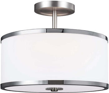 Elstead Lighting Prospect Park Hängeleuchte E27 2-fach Satin Nickel, Chrom