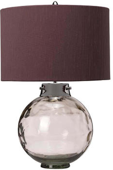 Elstead Lighting Kara Tischleuchte E27 Metallarbeiten Nickel poliert - Gläser Rauch Rittersporn-lila