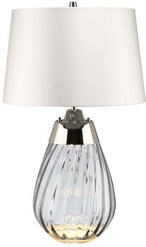 Elstead Lighting Lena Tischleuchte E27 61cm Rauchgetöntes Glas, Off-White Farbton Grauweiß