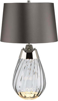 Elstead Lighting Lena Tischleuchte E27 61cm Rauchgetöntes Glas, Schiefer Farbton Schiefer