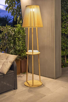 Newgarden OKINAWA LED Stehleuchte Bambus 170cm Solar, Akku, Fernbedienung Innen & Außen IP54