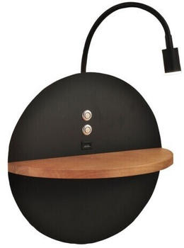 Fabas Luce LED Wandleuchte Dual in Schwarz und Natur-dunkel 9W 750lm schwarz