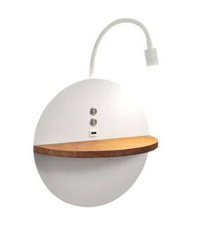 Fabas Luce LED Wandleuchte Dual in Weiß und Natur-dunkel 9W 750lm weiß