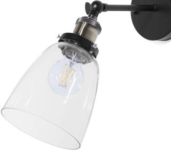 Beliani Wandleuchte + Deckenleuchte Lovat Schwarz/Transparent