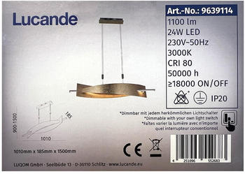 Lucande Dimmbare LED-Hängeleuchte an Schnur MARIJA LED/24W/230V
