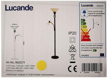 Lucande Stehleuchte DUNJA 1xE27/11W/230V + 1xE14/6W