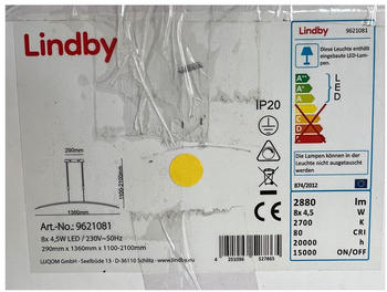 Lindby LED-Hängeleuchte an Schnur MANON 8xLED/4,5W/230V