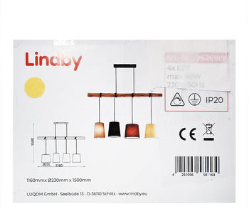 Lindby Hängeleuchte an Schnur MOSCOW 4xE27/60W/230V