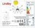Lindby Dimmbare LED-Deckenleuchte MERU 1xLED/6,6W/230V + 12xLED/2,1W/230V + Fernbedienung