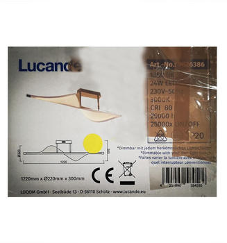 Lucande Dimmbare LED-Aufbauleuchte EDANO LED/24W/230V