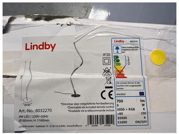 Lindby Dimmbare LED-RGB-Stehleuchte CRIOSTAL LED/9W/230V + Fernbedienung