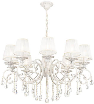 Maytoni Grace Kronleuchter, Hängeleuchte 10x E14 weiß, Gold Organza