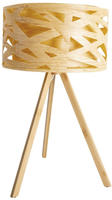 n&auml;ve Stehlampe "Finja" E14 1 Stk. Dreibein, Schirm rund, Holzoptik mehrschichtig