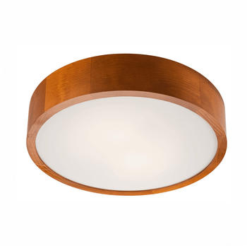 Bioledex große natur Deckenleuchte 37cm 2x E27 rotbraun Holz, Glas
