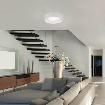 FHL easy Linus LED Deckenleuchte Leinen 40cm 20W dimmbar hellgrau 821299