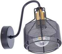n&auml;ve LED Wandstrahler "Foro" E27 1 Stk. 1er Wandspot, schwarz, Fassung golden,...