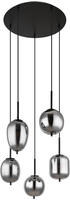 GLOBO LIGHTING H&auml;ngeleuchte "BLACKY" E14 1 Stk. H&auml;ngelampe schwarz Glas rauchfarben