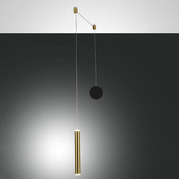 Fabas Luce LED Pendelleuchte Prado in Messing-satiniert und Schwarz 2x 3,25W 720lm gold / messing