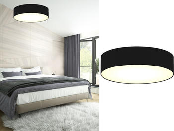 Smartwares Runde LED Deckenleuchte Ø60 mit schwarzem Stoffschirm - Lampenschirm Deckenlampe