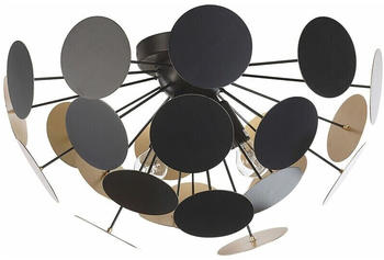 Beliani Wandleuchte + Deckenleuchte Deckenleuchte schwarz / gold 3-flammig geometrisch MARITSA