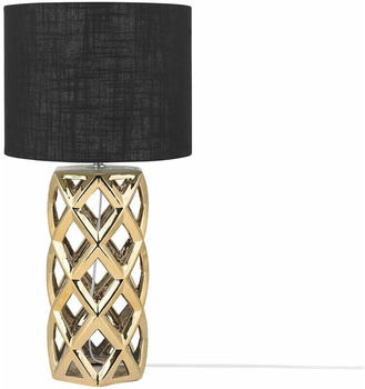 Beliani Tischlampe Selja Schwarz