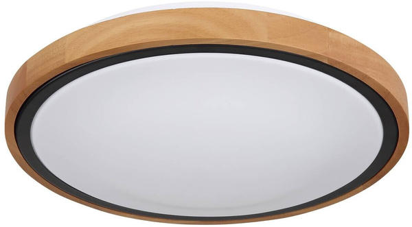 Globo LED-Deckenleuchte Bruno mit Holzrahmen CCT Ø 30 cm F