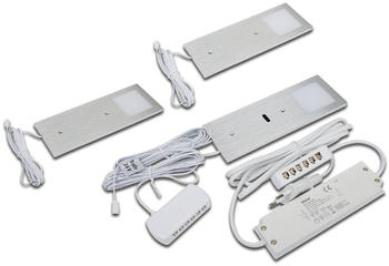 Hera LED-Unterbaulampe Eco-Pad F 3x-Set 4.000K alu