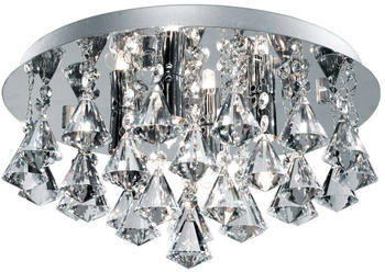 Searchlight Deckenlampe Hanna, rund, IP44, 38cm, chrom Pyramid