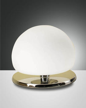 Fabas Luce Tischleuchte Morgana G9 Ø150mm Warmweiß verchromt dimmbar