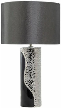 Beliani Tischlampe Lampka Tischlampe nachtschwarzes silbernes Porzellan AIKENAS